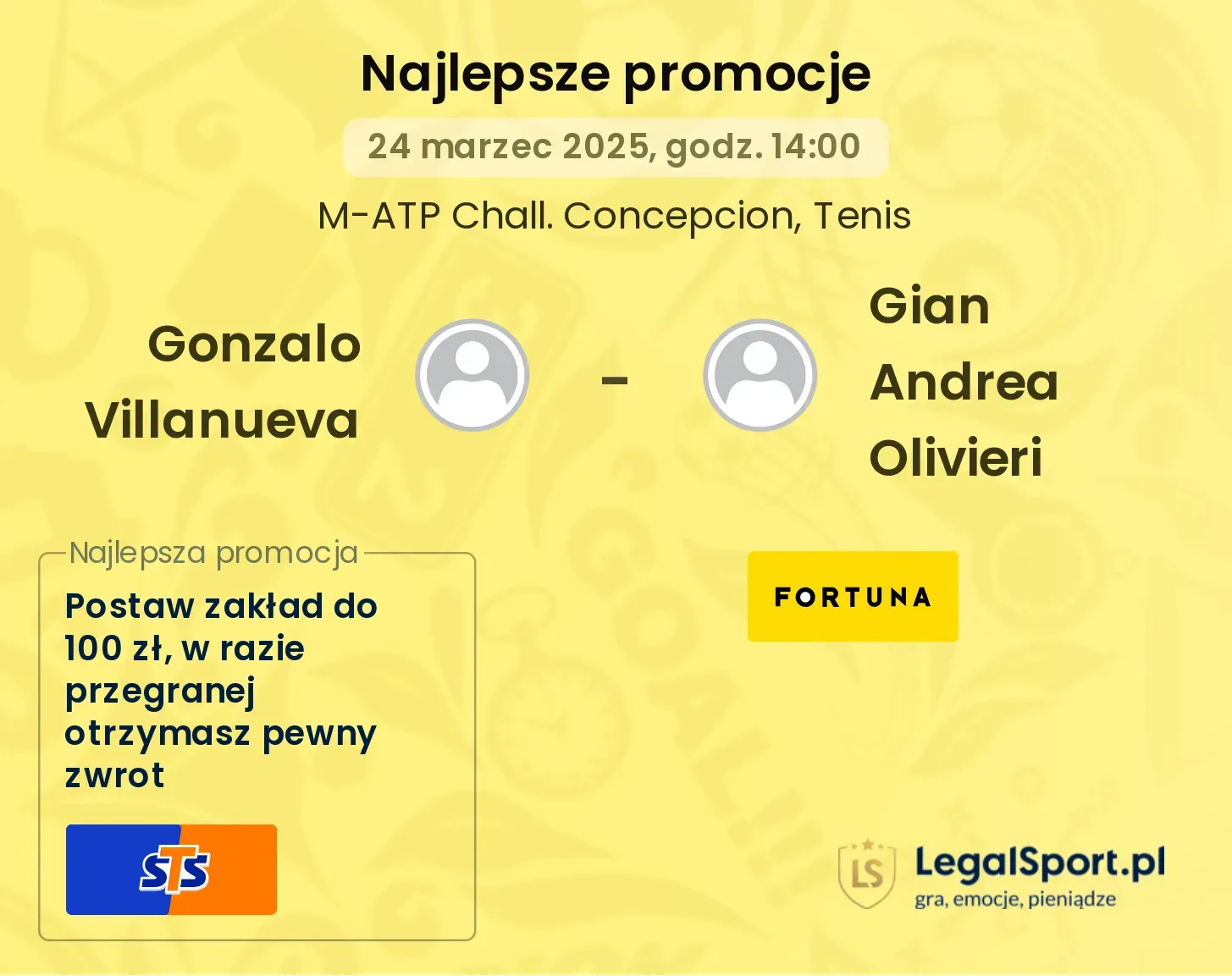 Gonzalo Villanueva - Gian Andrea Olivieri promocje bukmacherskie