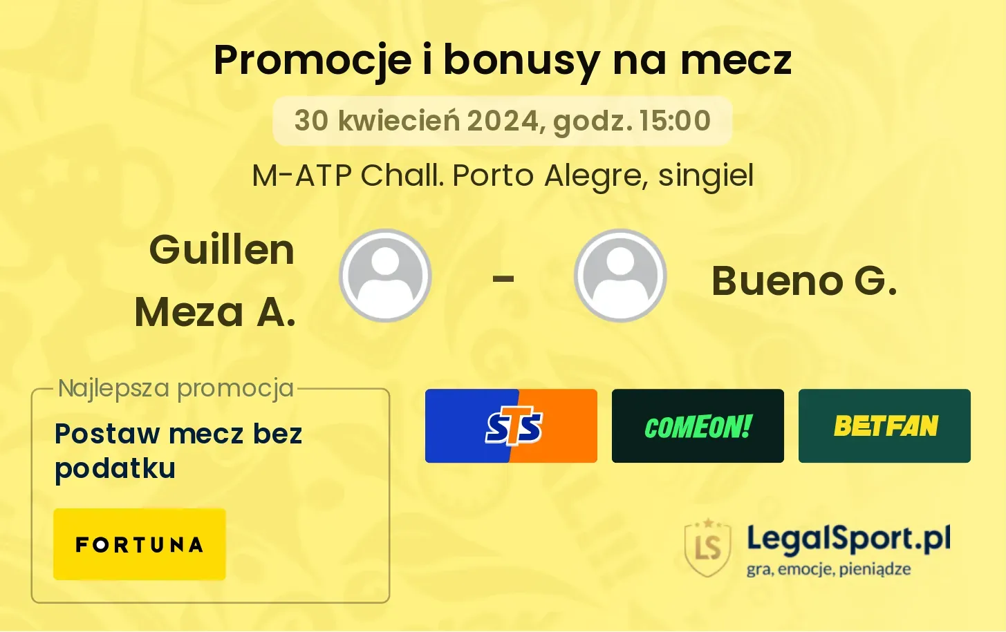 Guillen Meza A. - Bueno G. promocje bonusy na mecz