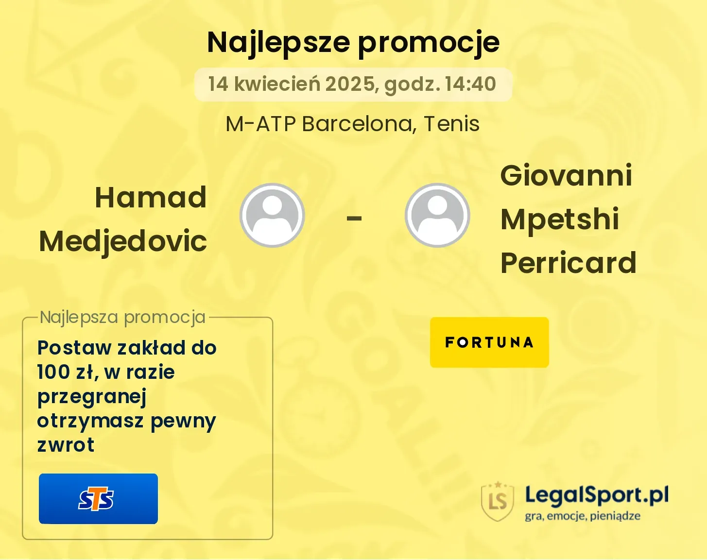 Hamad Medjedovic - Giovanni Mpetshi Perricard promocje bukmacherskie