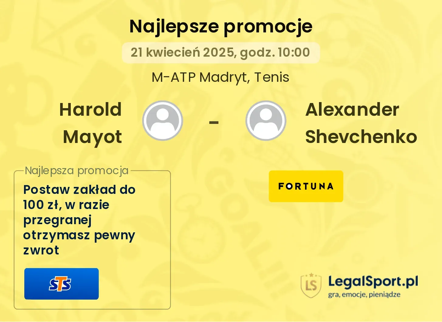 Harold Mayot - Alexander Shevchenko promocje bukmacherskie