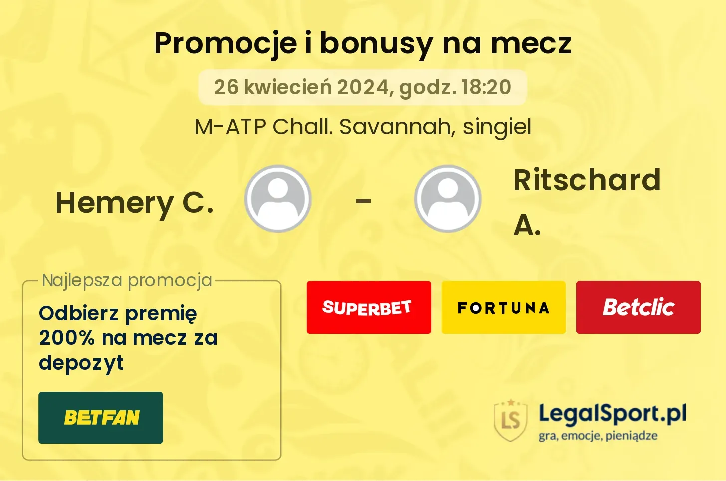Hemery C. - Ritschard A. promocje bonusy na mecz