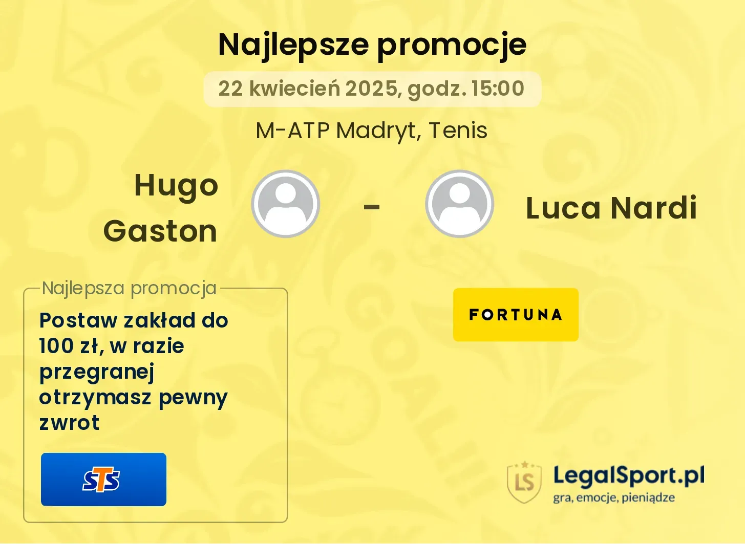 Hugo Gaston - Luca Nardi promocje u bukmacherów