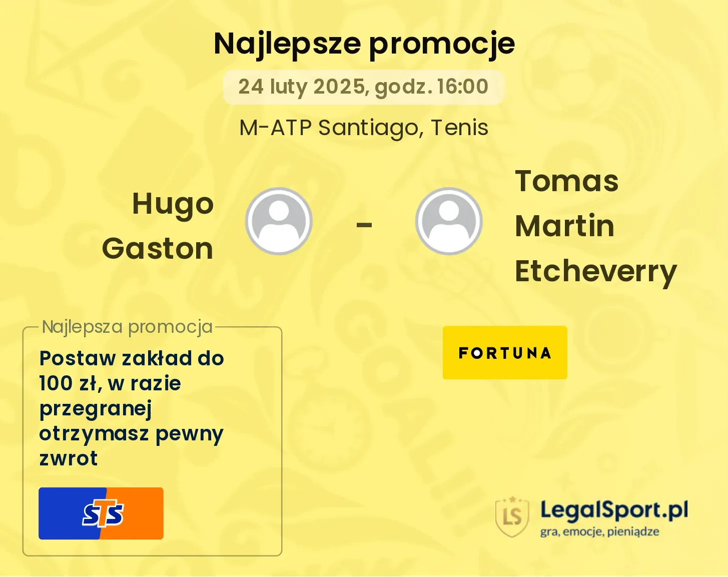 Hugo Gaston - Tomas Martin Etcheverry promocje u bukmacherów