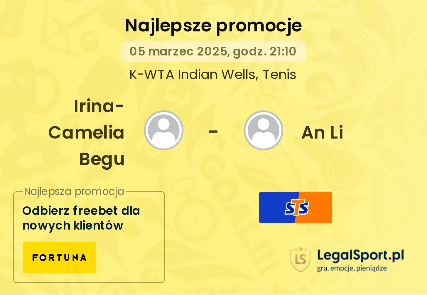 Irina-Camelia Begu - An Li promocje u bukmacherów