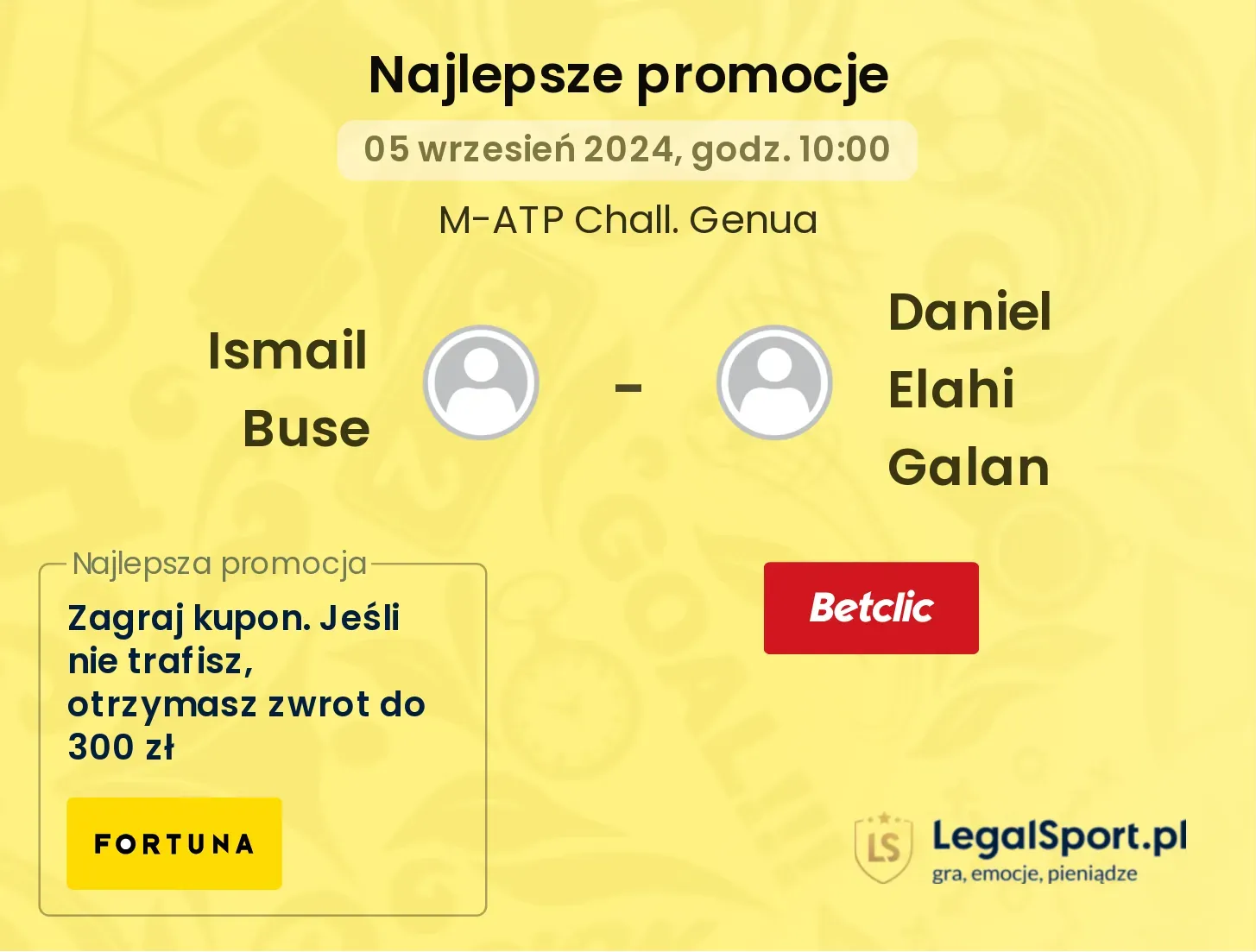 Ismail Buse - Daniel Elahi Galan promocje u bukmacherów 05.09, 10:00