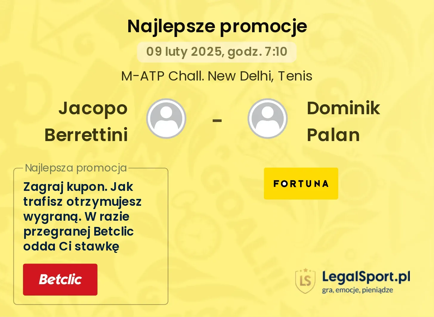 Jacopo Berrettini - Dominik Palan promocje u bukmacherów