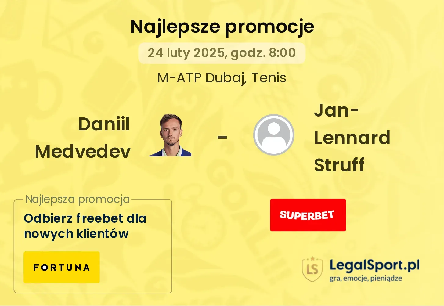 Daniil Medvedev - Jan-Lennard Struff promocje bukmacherskie