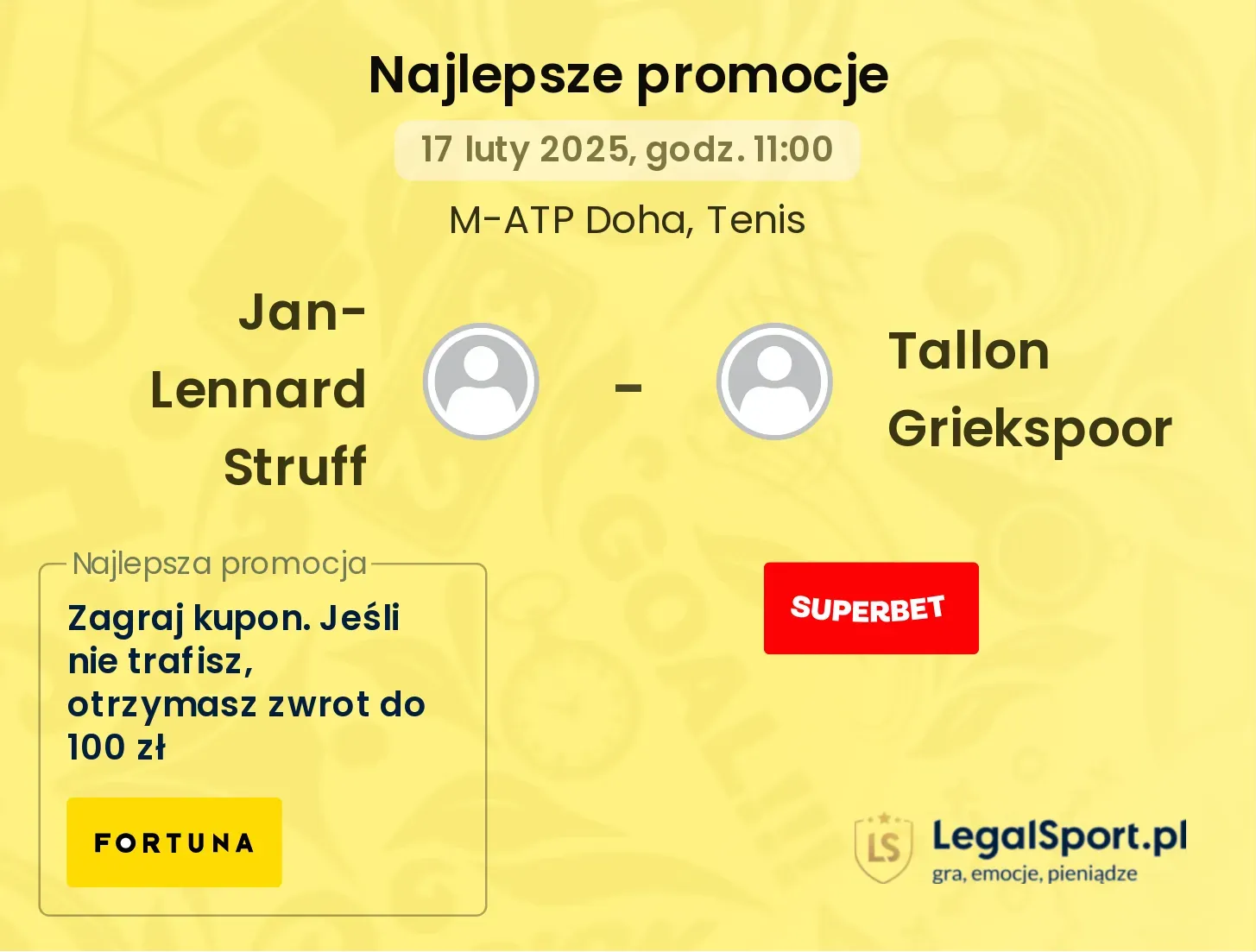 Jan-Lennard Struff - Tallon Griekspoor promocje bukmacherskie
