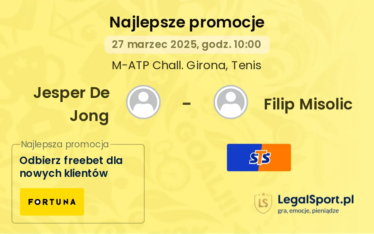 Jesper De Jong - Filip Misolic promocje bukmacherskie