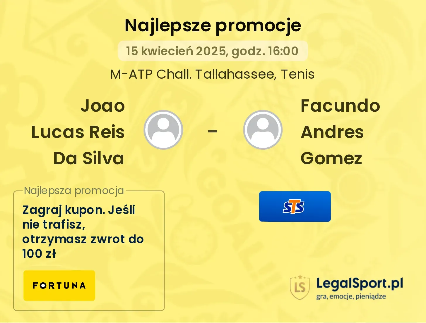 Joao Lucas Reis Da Silva - Facundo Andres Gomez promocje u bukmacherów
