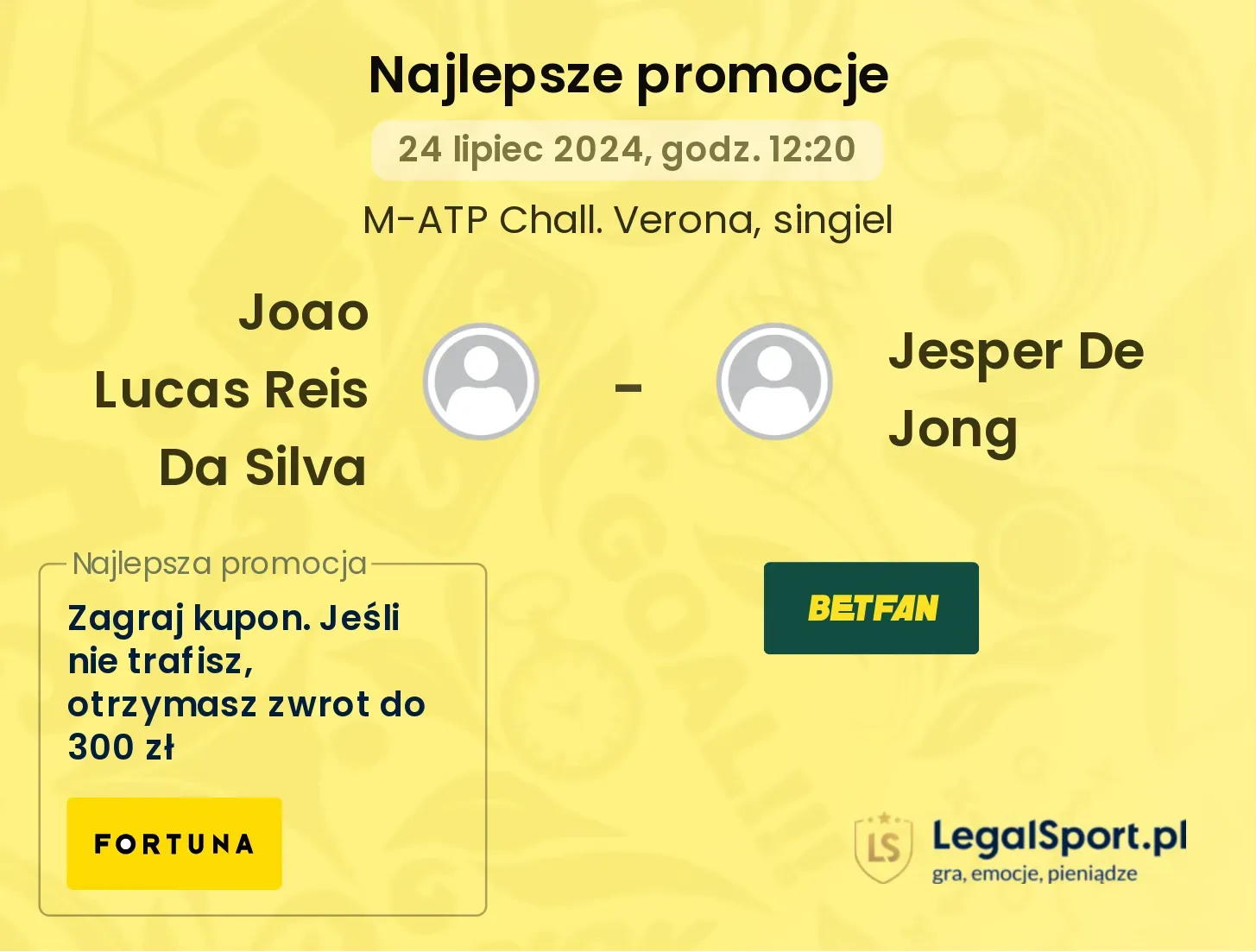 Joao Lucas Reis Da Silva - Jesper De Jong promocje u bukmacherów (24.07, 12:20)