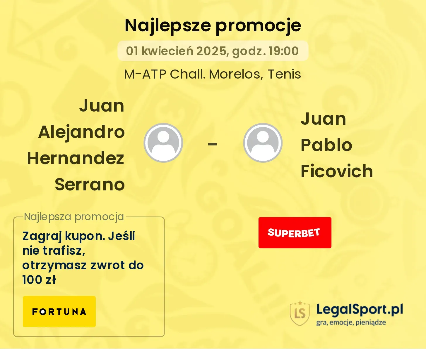 Juan Alejandro Hernandez Serrano - Juan Pablo Ficovich promocje bukmacherskie