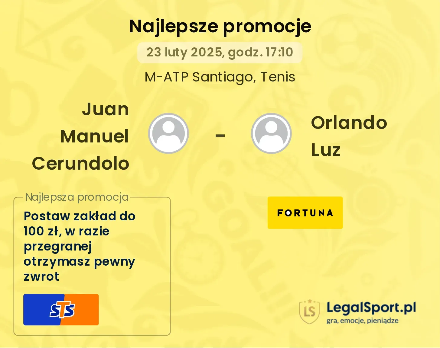 Juan Manuel Cerundolo - Orlando Luz promocje bukmacherskie