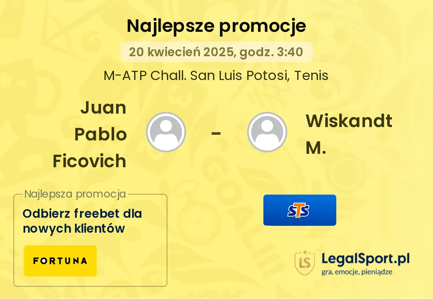 Juan Pablo Ficovich - Wiskandt M. promocje u bukmacherów