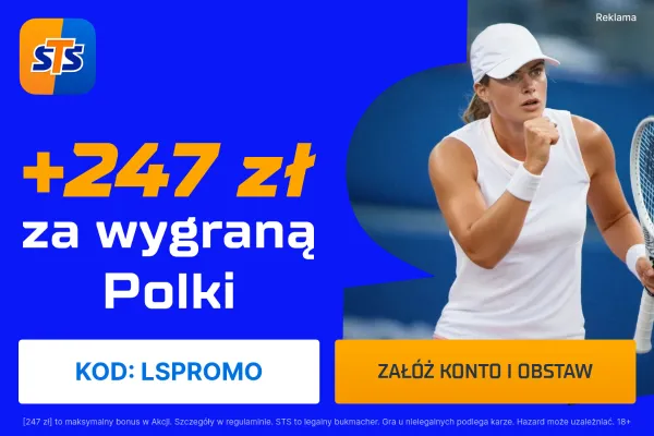 STS: 247 zł za wytypowanie wygranej Polki lub Polaka w dowolnym meczu Australian Open