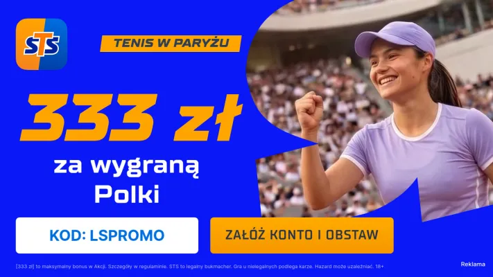 STS: 333 zł za wytypowanie wygranej Mai Chwalińskiej w meczu Roland Garros 2026