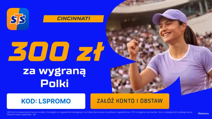 Promocja STS: 300 zł za wytypowanie wygranej Polki w Cincinnati Open