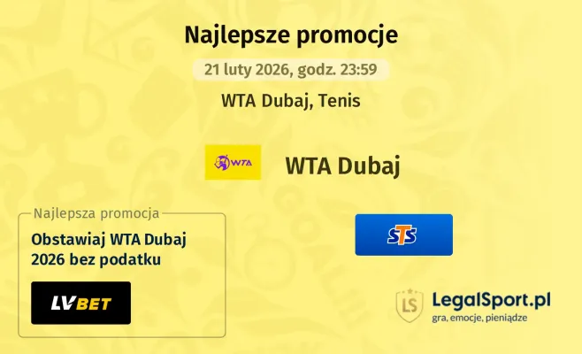 STS: 247 zł za wytypowanie wygranej Polki w dowolnym meczu WTA Dubaj