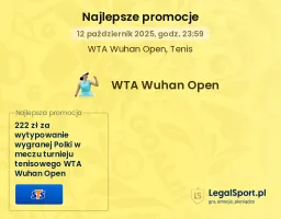 Promocje bukmacherskie na WTA Wuhan Open 2025