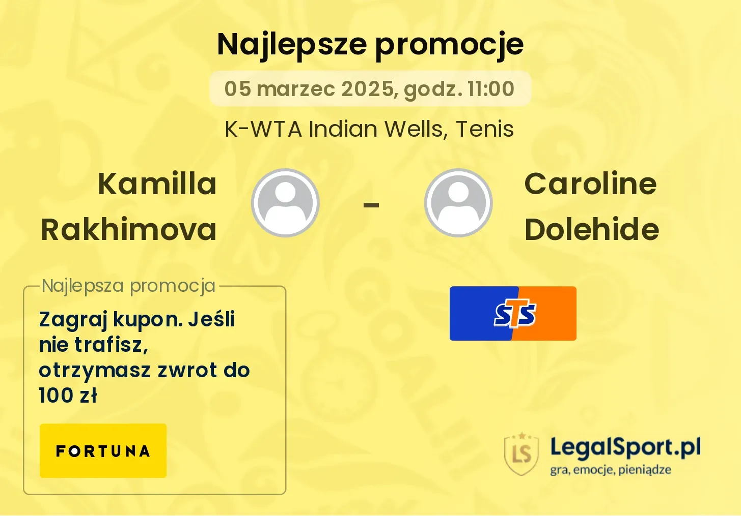 Kamilla Rakhimova - Caroline Dolehide promocje bukmacherskie