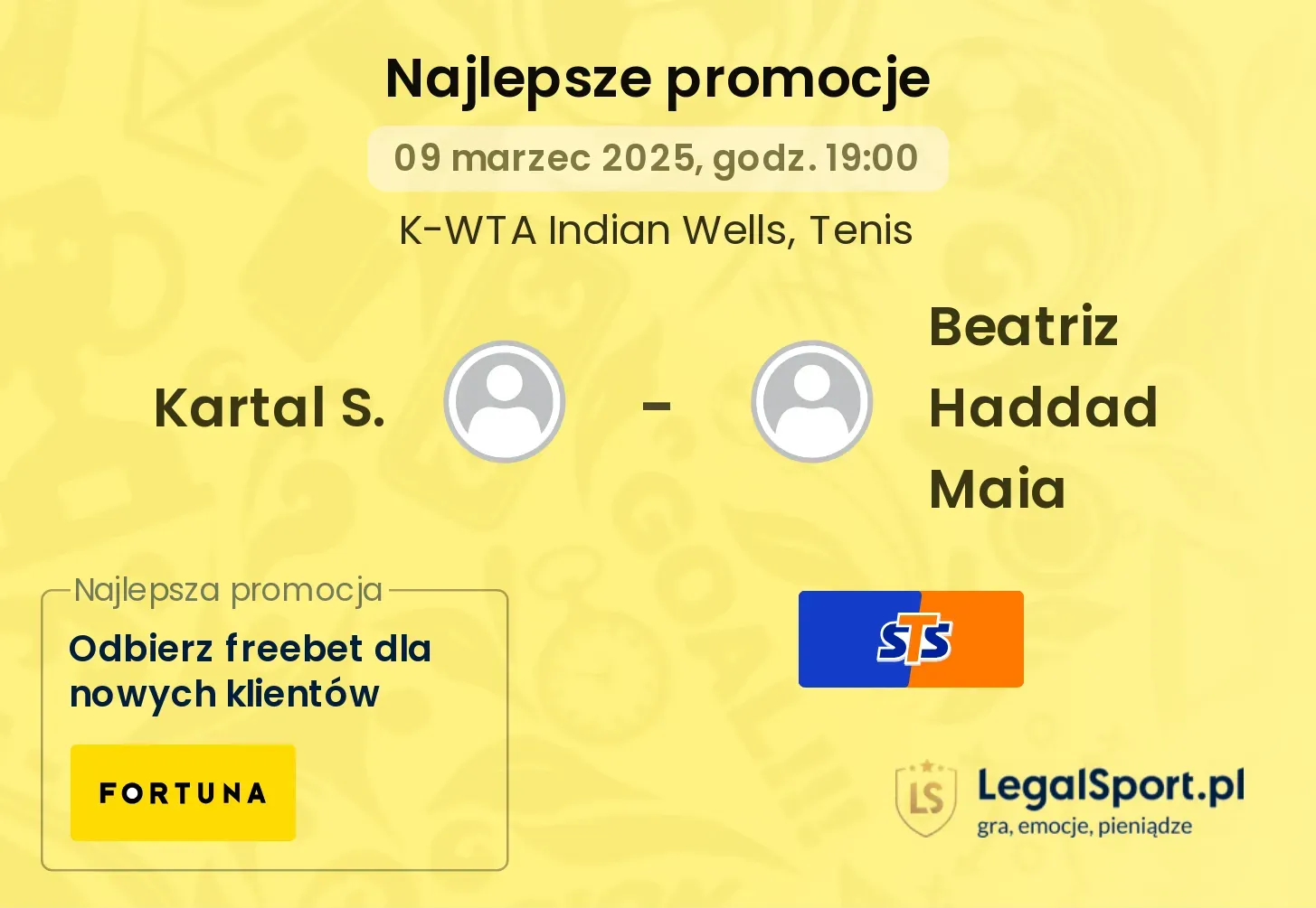 Kartal S. - Beatriz Haddad Maia promocje u bukmacherów