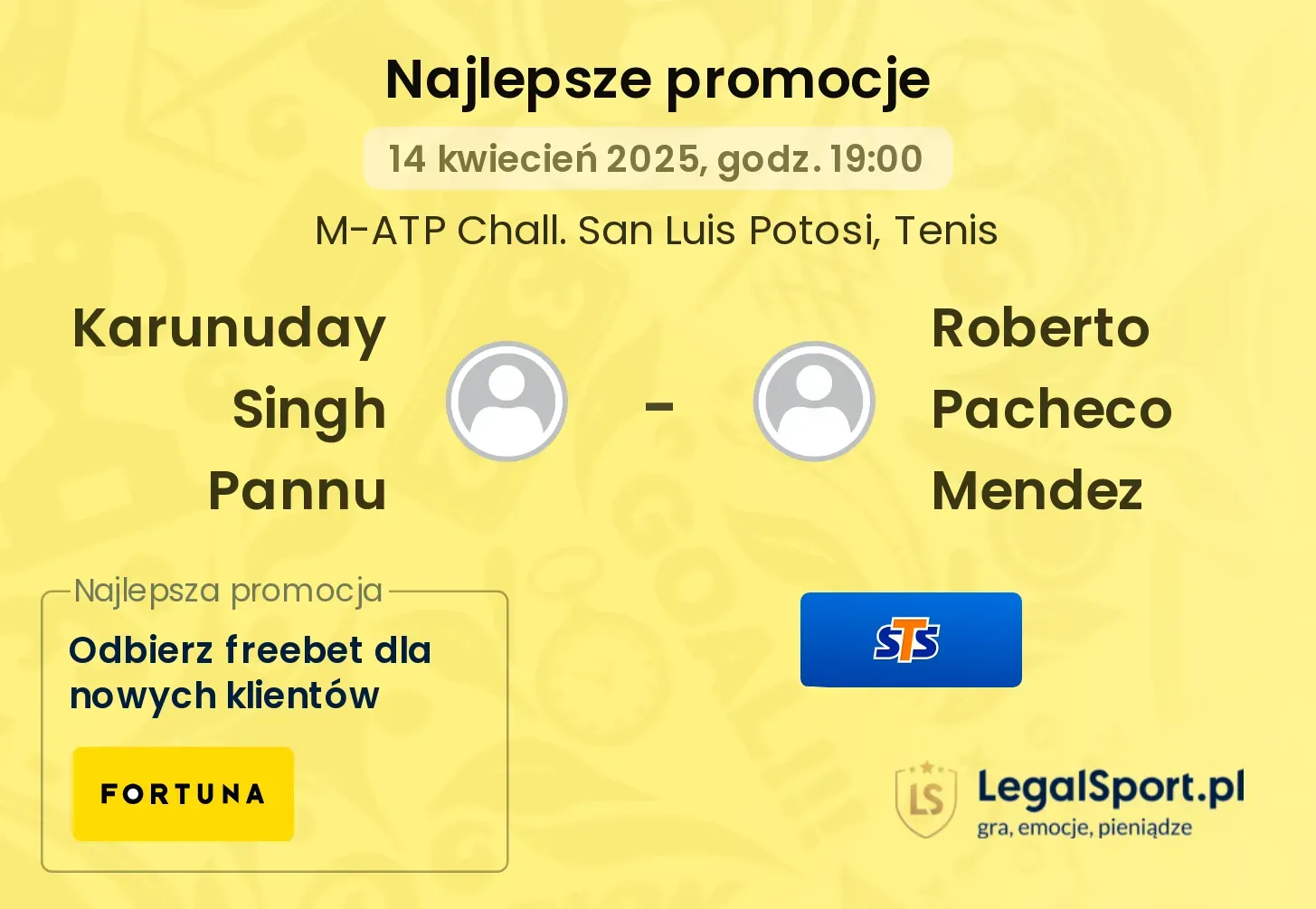 Karunuday Singh Pannu - Roberto Pacheco Mendez promocje u bukmacherów