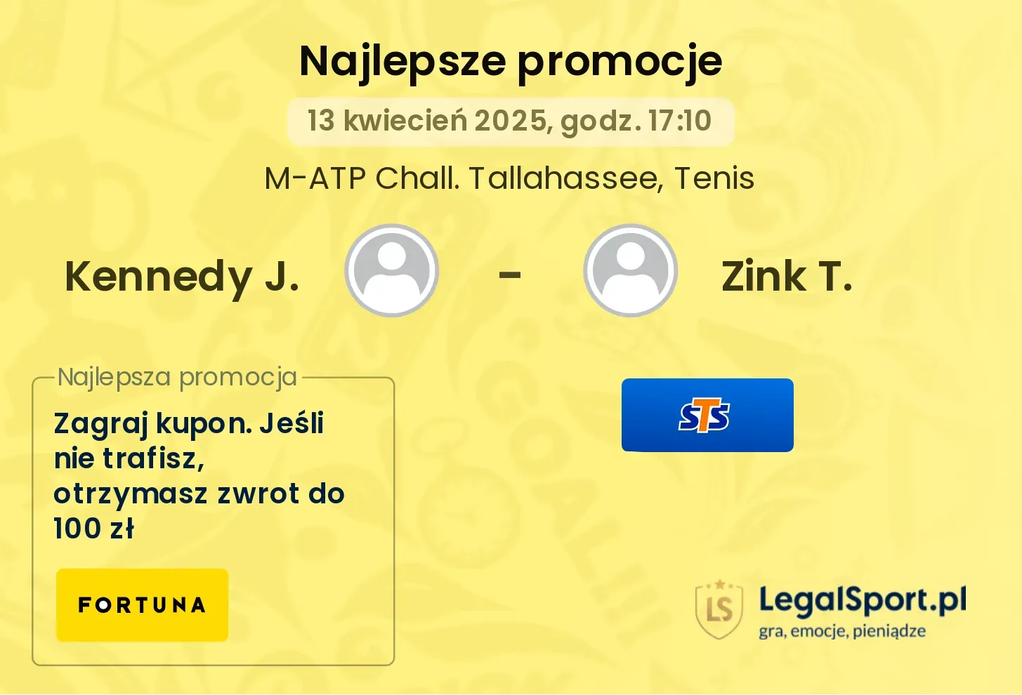Kennedy J. - Zink T. promocje u bukmacherów