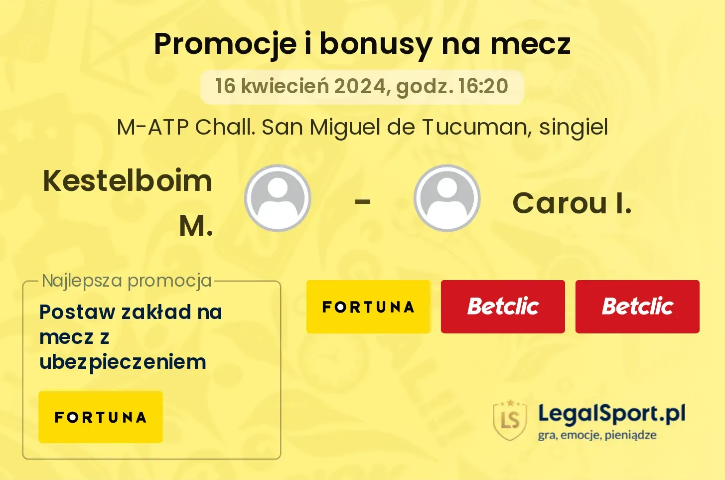 Kestelboim M. - Carou I. promocje bonusy na mecz