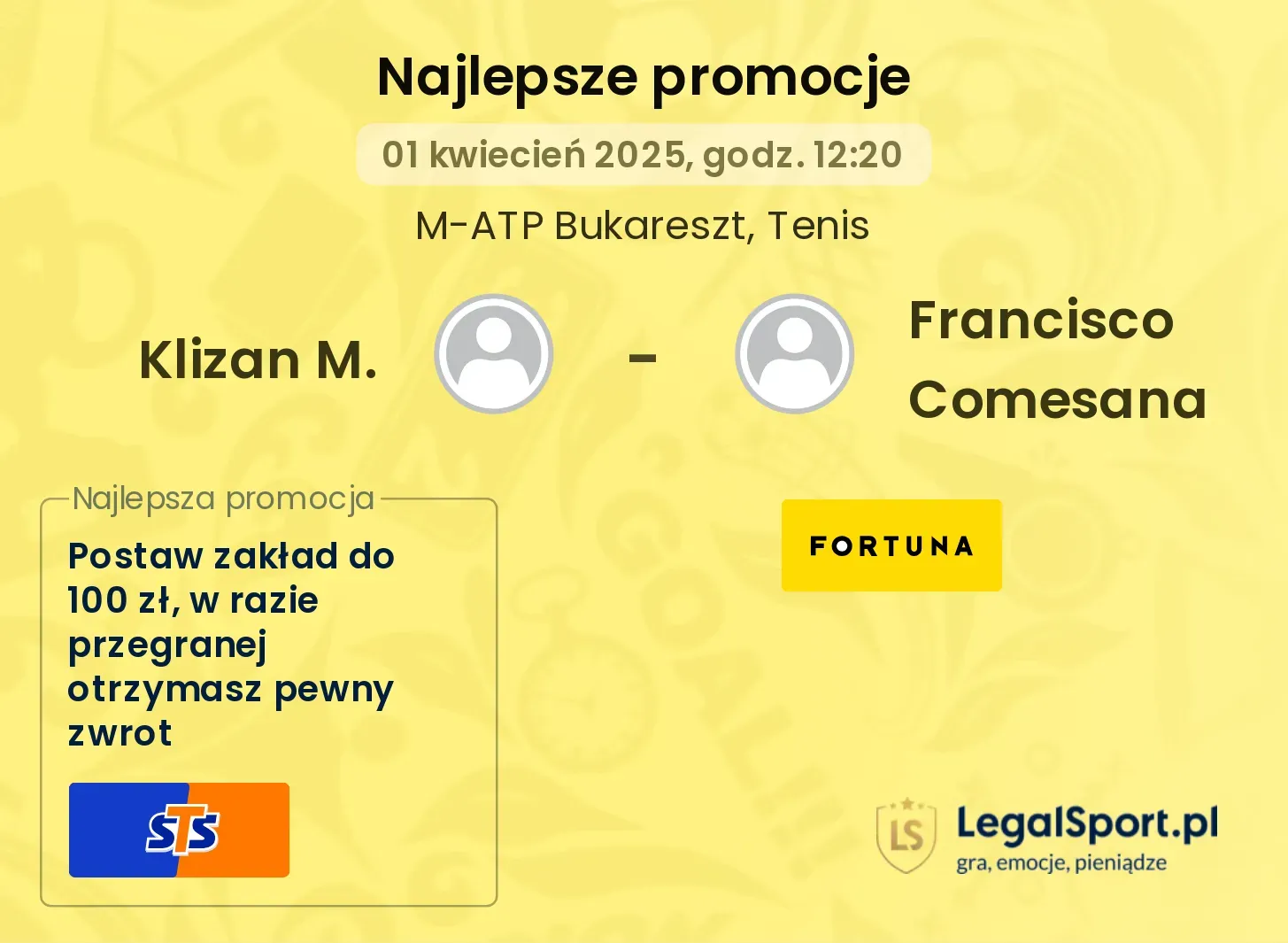 Klizan M. - Francisco Comesana promocje bukmacherskie