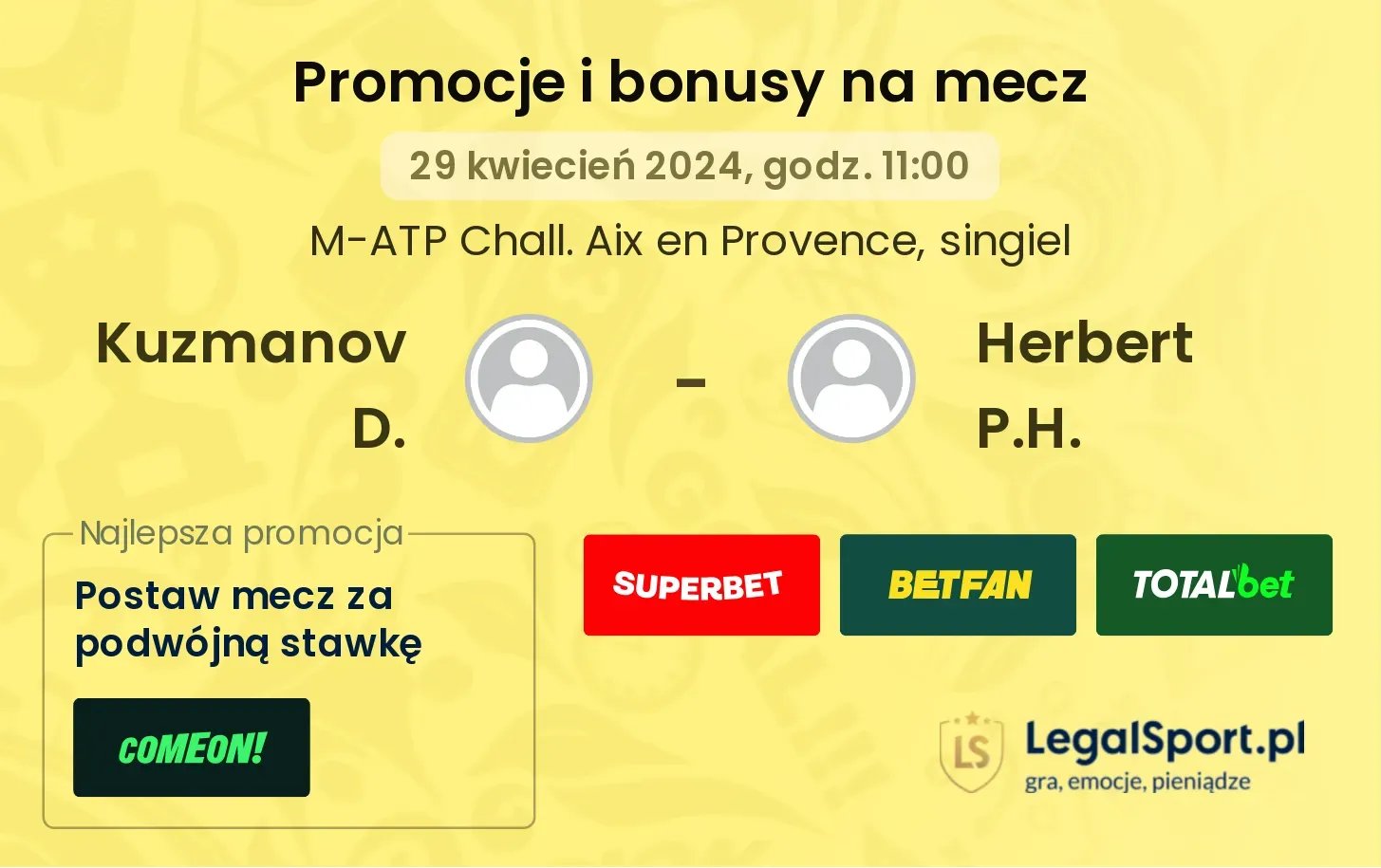Kuzmanov D. - Herbert P.H. promocje bonusy na mecz