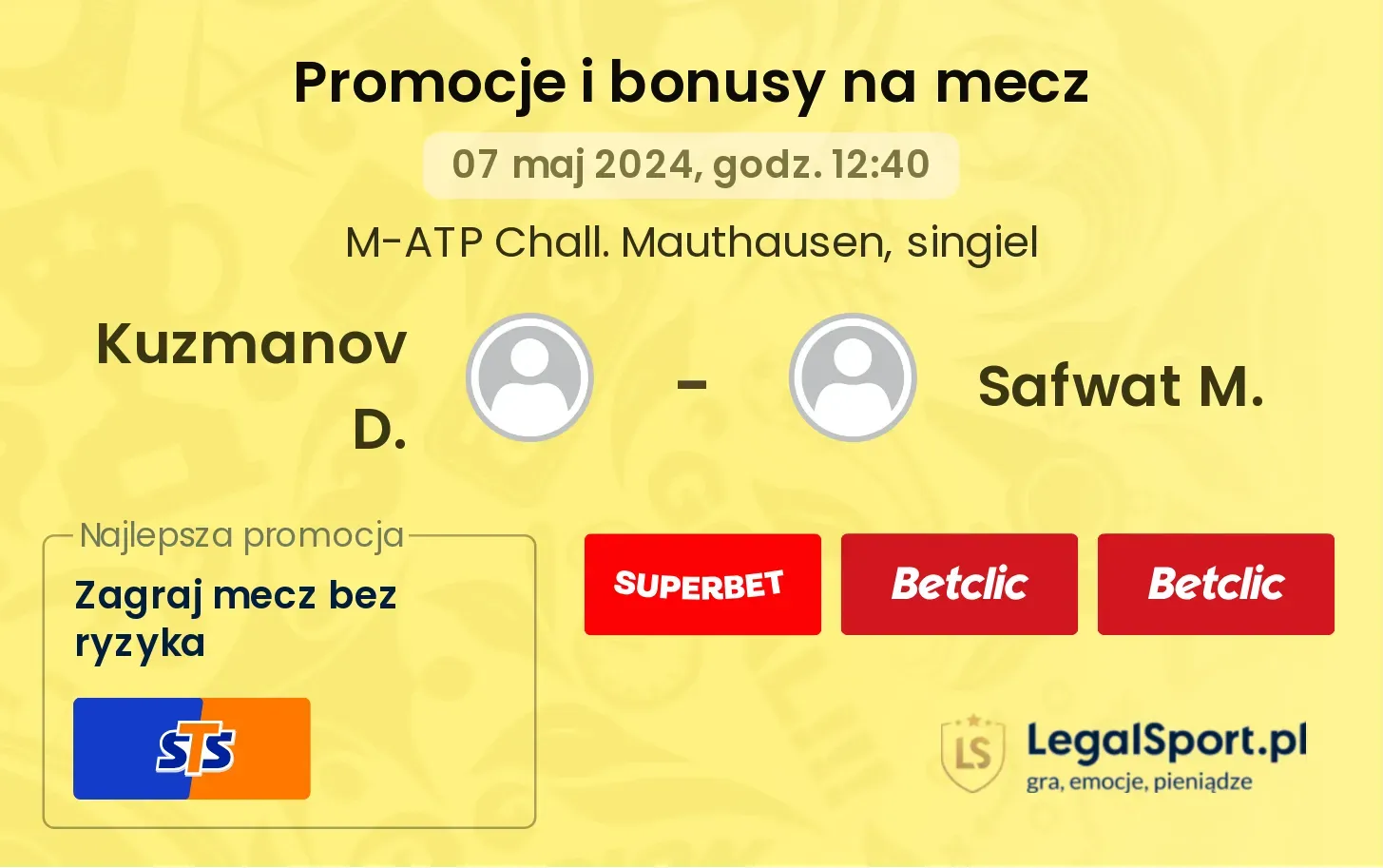 Kuzmanov D. - Safwat M. promocje bonusy na mecz