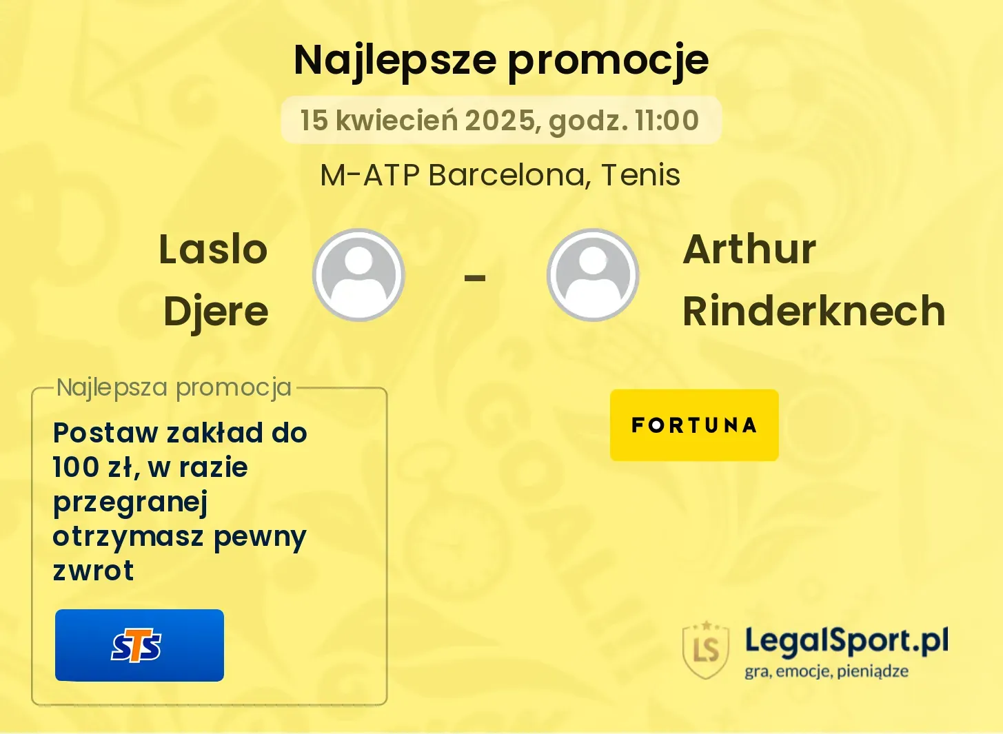 Laslo Djere - Arthur Rinderknech promocje u bukmacherów