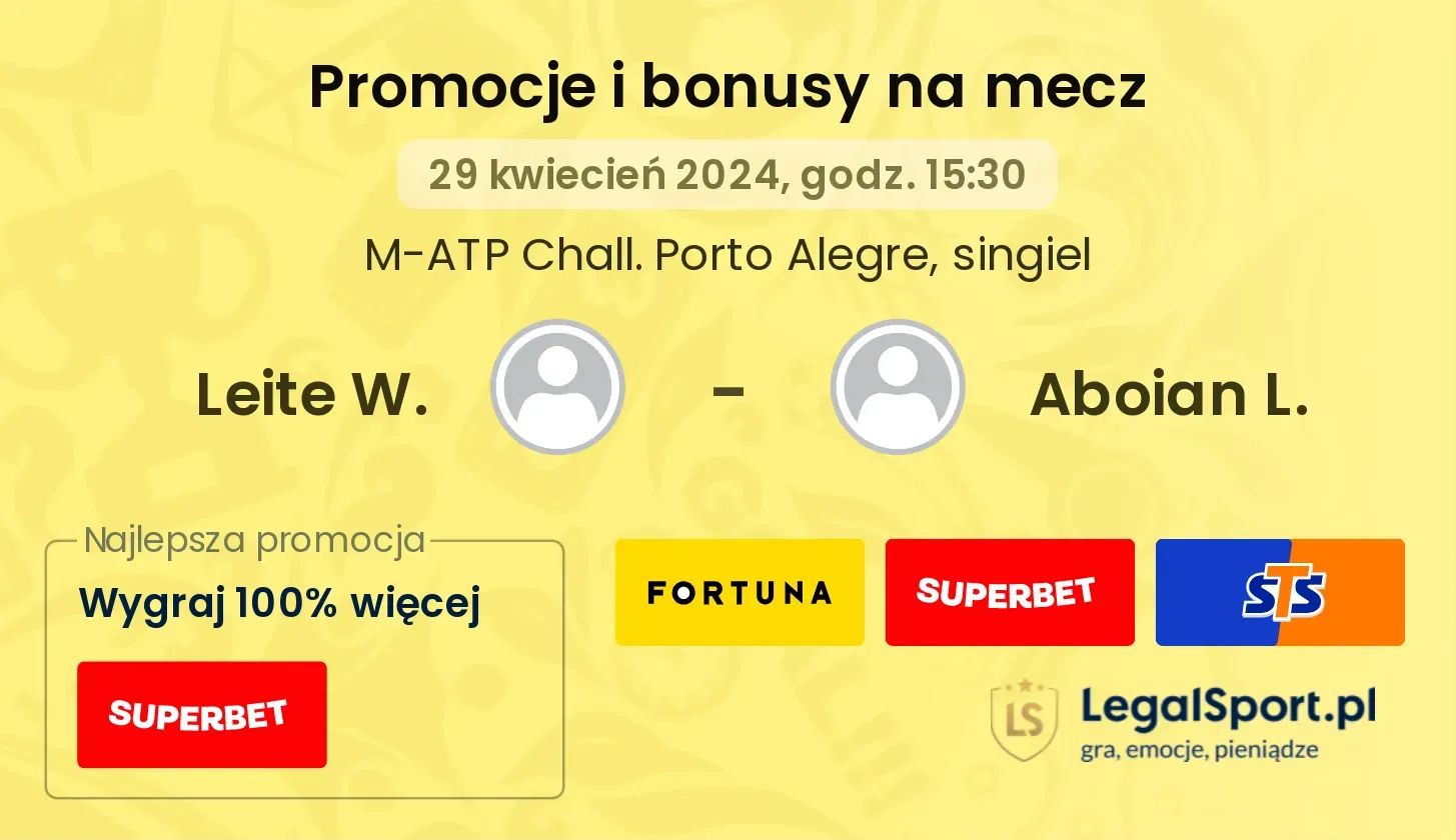 Leite W. - Aboian L. promocje bonusy na mecz