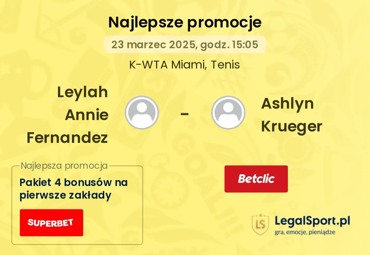 Leylah Annie Fernandez - Ashlyn Krueger promocje bukmacherskie