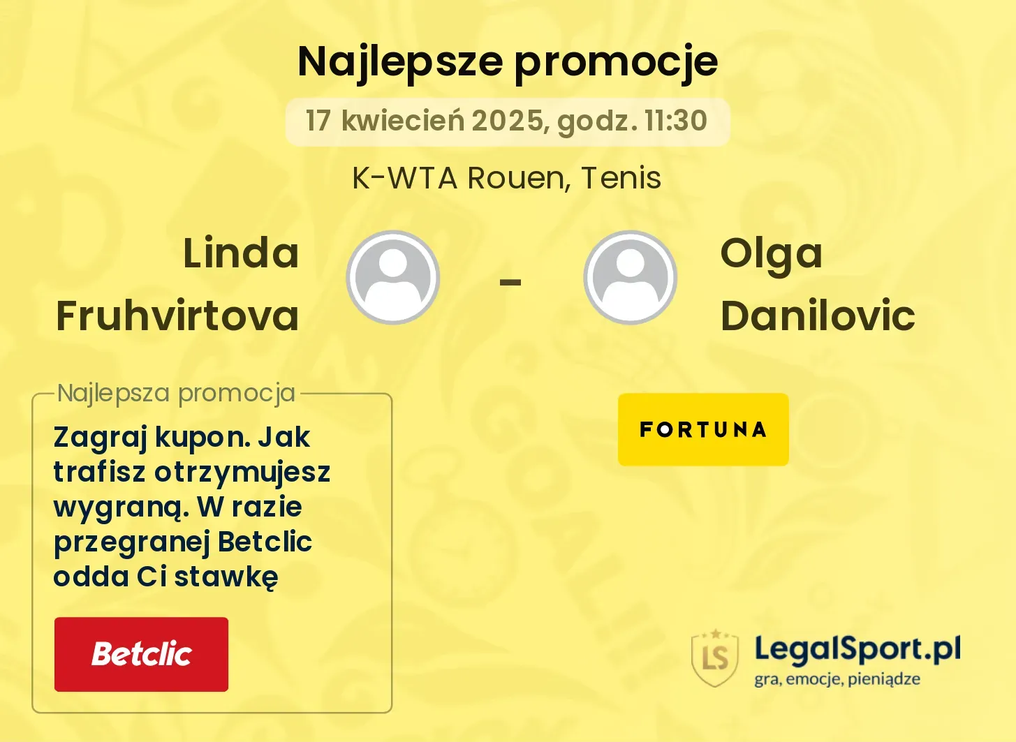 Linda Fruhvirtova - Olga Danilovic promocje u bukmacherów