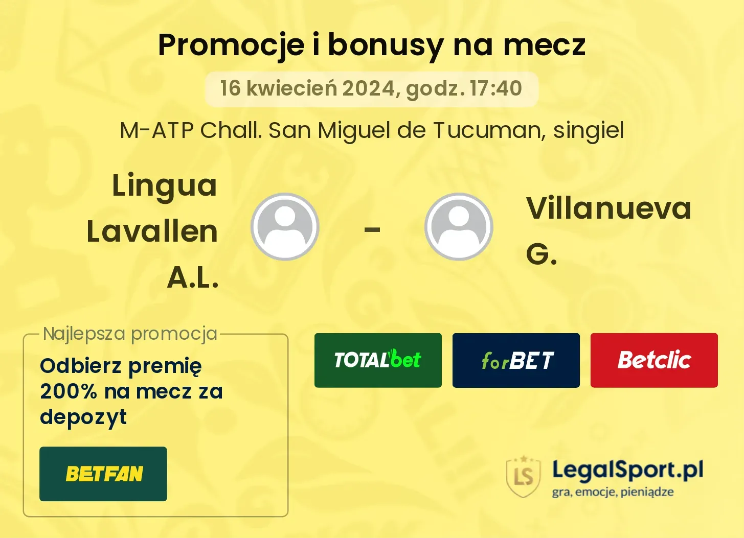 Lingua Lavallen A.L. - Villanueva G. promocje bonusy na mecz
