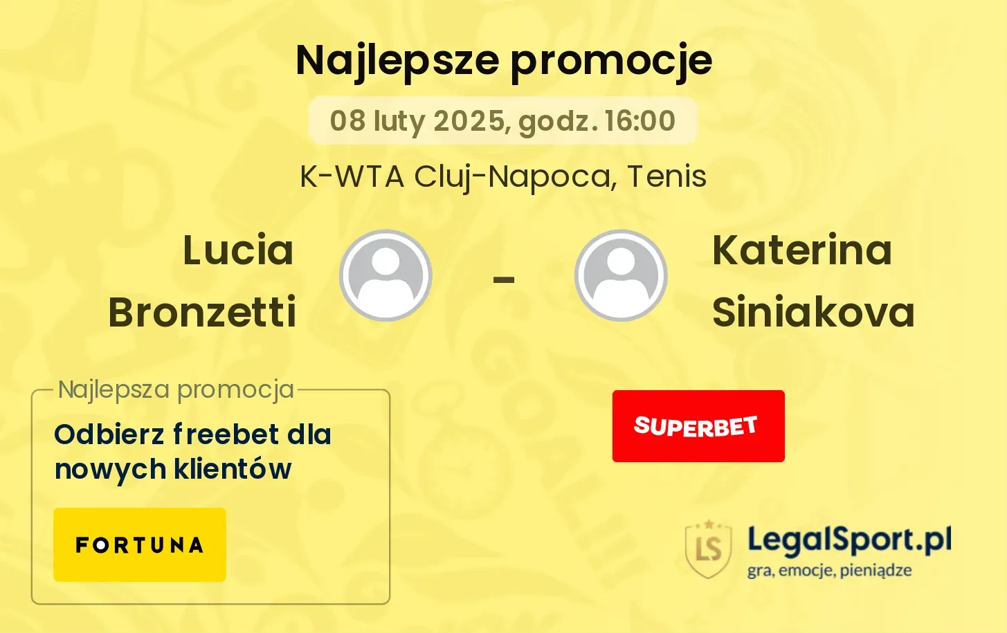 Lucia Bronzetti - Katerina Siniakova promocje bukmacherskie