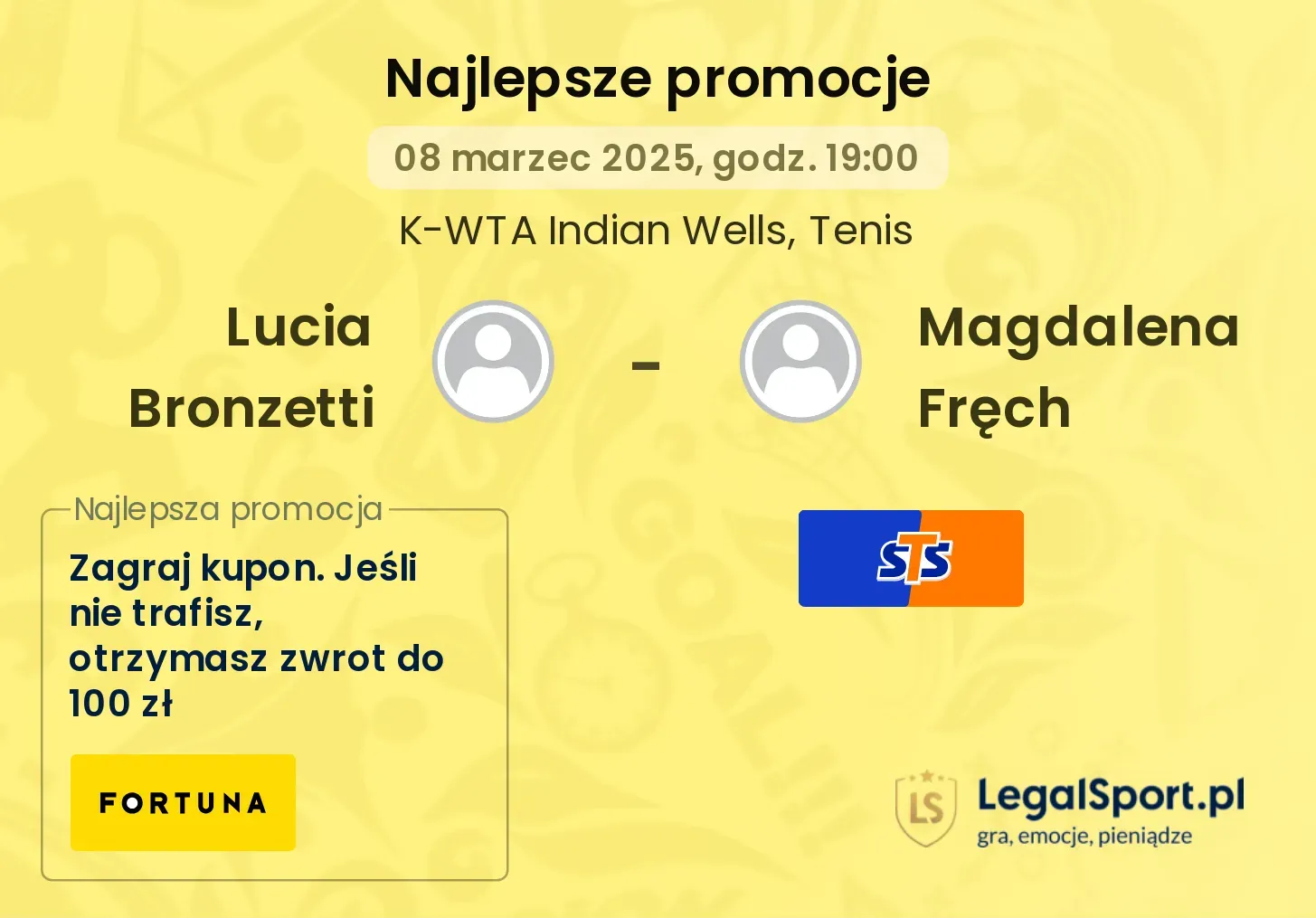 Lucia Bronzetti - Magdalena Fręch promocje u bukmacherów