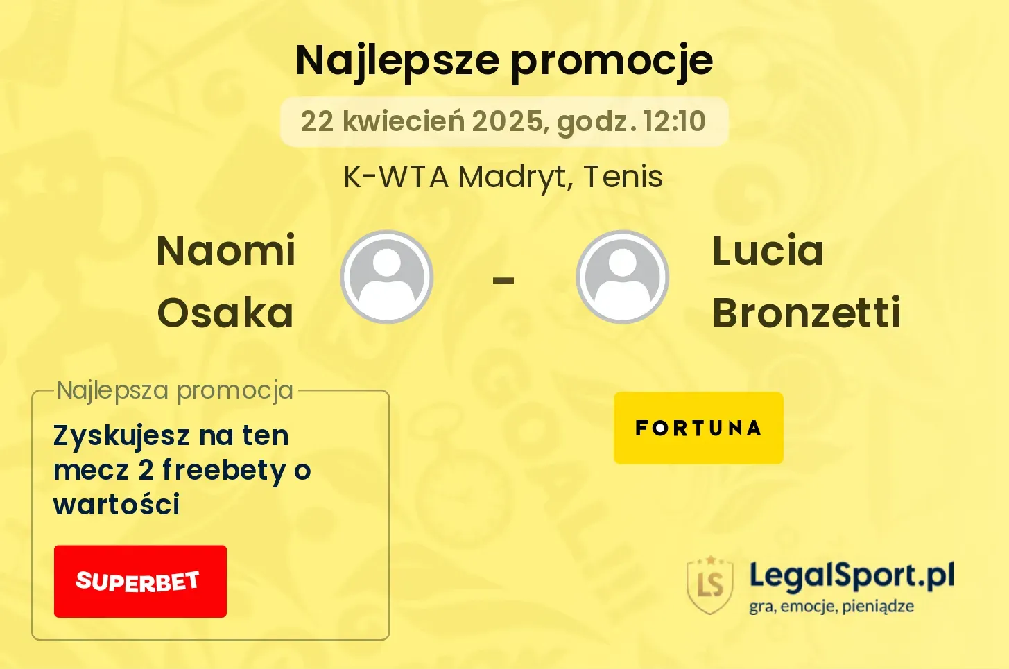 Naomi Osaka - Lucia Bronzetti promocje bukmacherskie