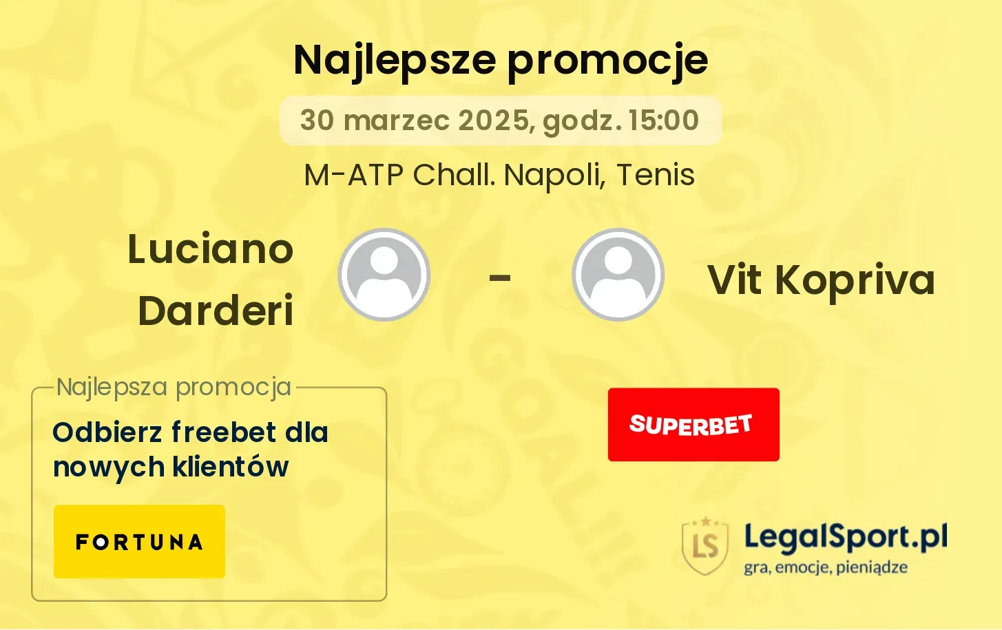 Luciano Darderi - Vit Kopriva promocje bukmacherskie