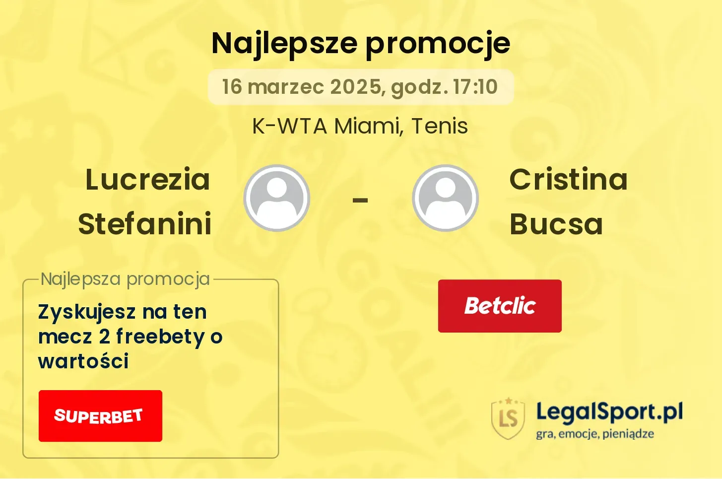 Lucrezia Stefanini - Cristina Bucsa promocje u bukmacherów