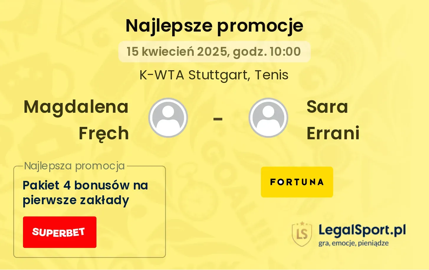 Magdalena Fręch - Sara Errani promocje u bukmacherów