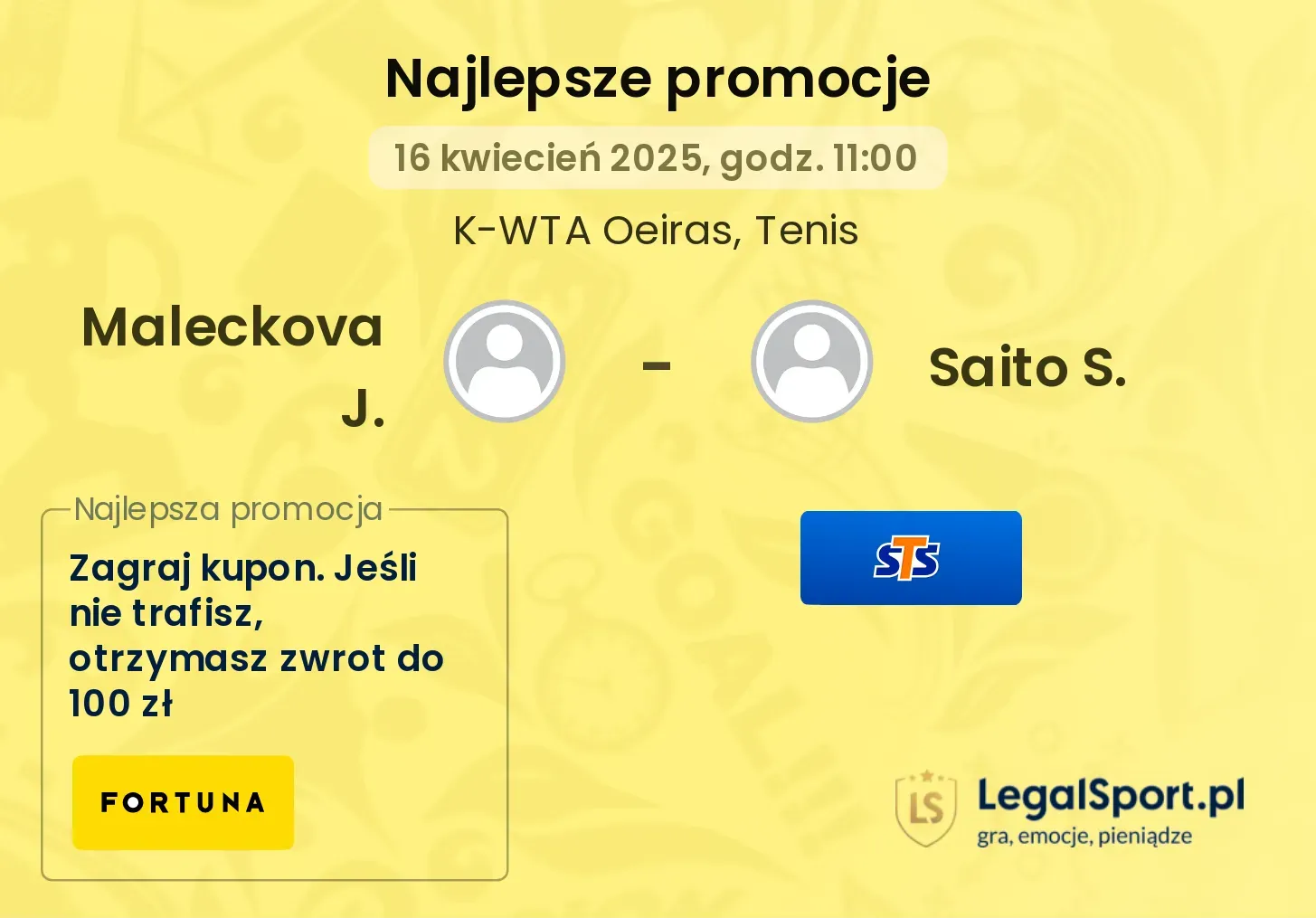 Maleckova J. - Saito S. promocje bukmacherskie