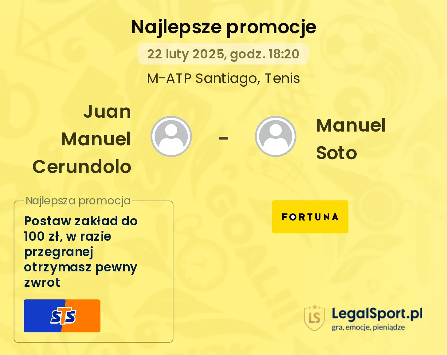 Juan Manuel Cerundolo - Manuel Soto promocje bukmacherskie