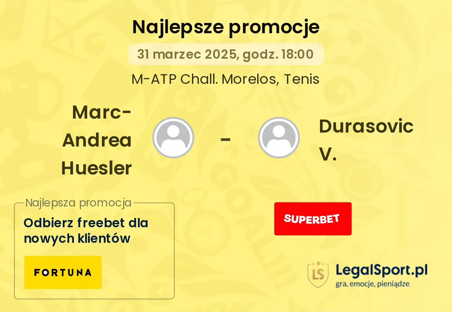 Marc-Andrea Huesler - Durasovic V. promocje bukmacherskie