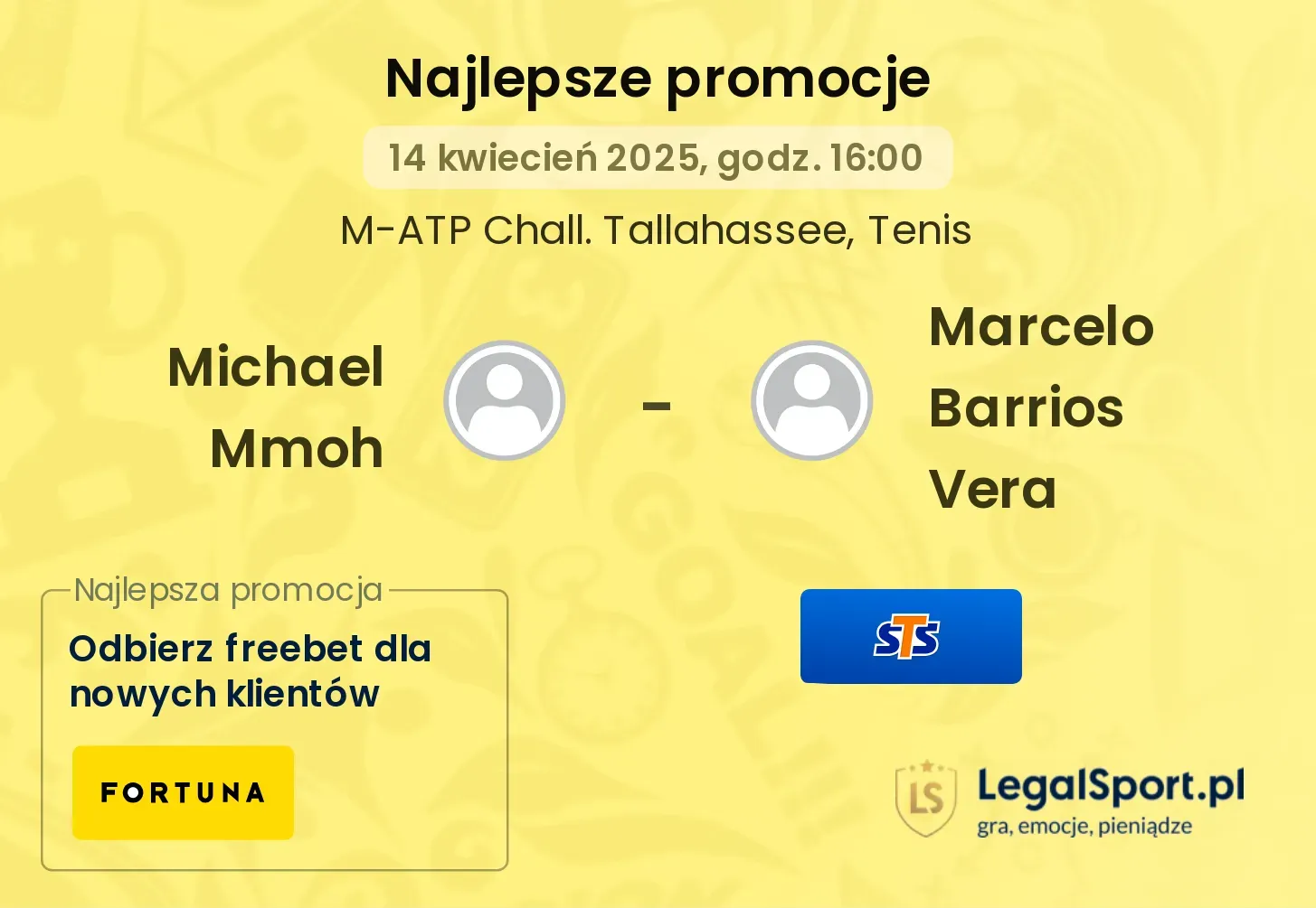 Michael Mmoh - Marcelo Barrios Vera  promocje u bukmacherów