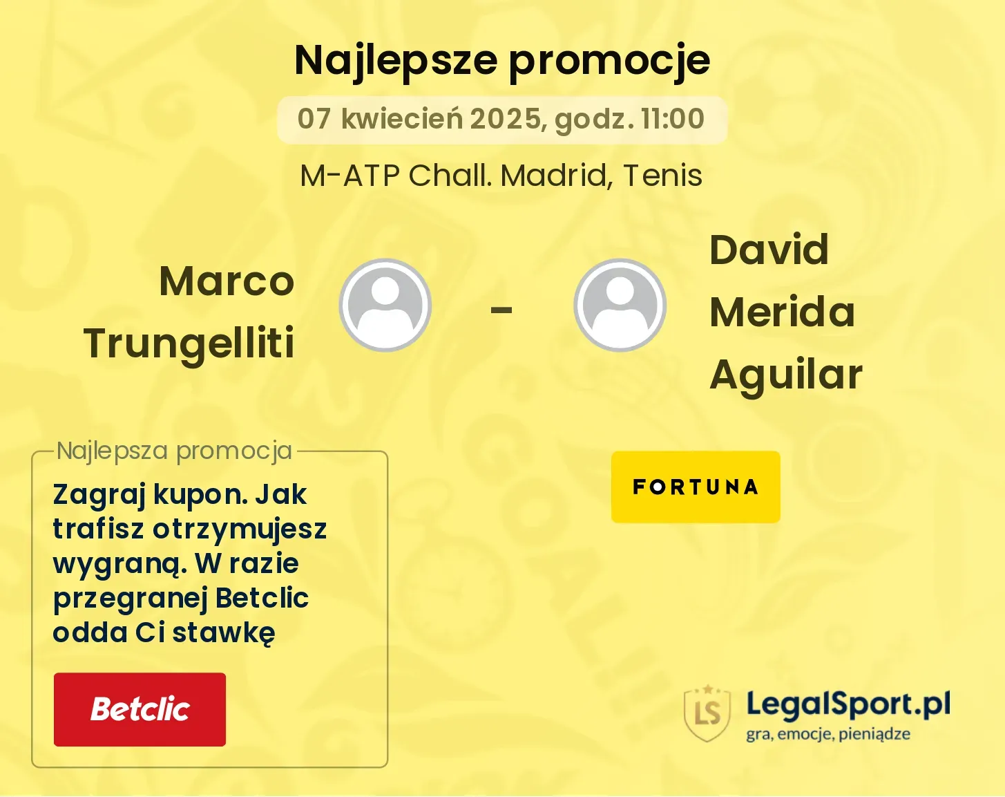 Marco Trungelliti - David Merida Aguilar promocje bukmacherskie