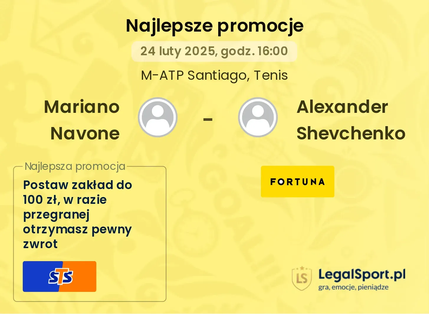 Mariano Navone - Alexander Shevchenko promocje u bukmacherów