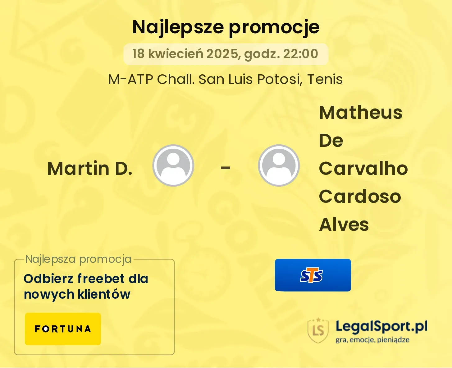 Martin D. - Matheus De Carvalho Cardoso Alves promocje u bukmacherów