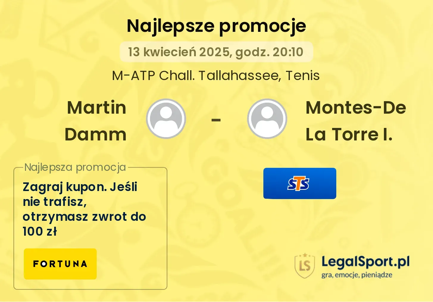 Martin Damm - Montes-De La Torre I. promocje u bukmacherów